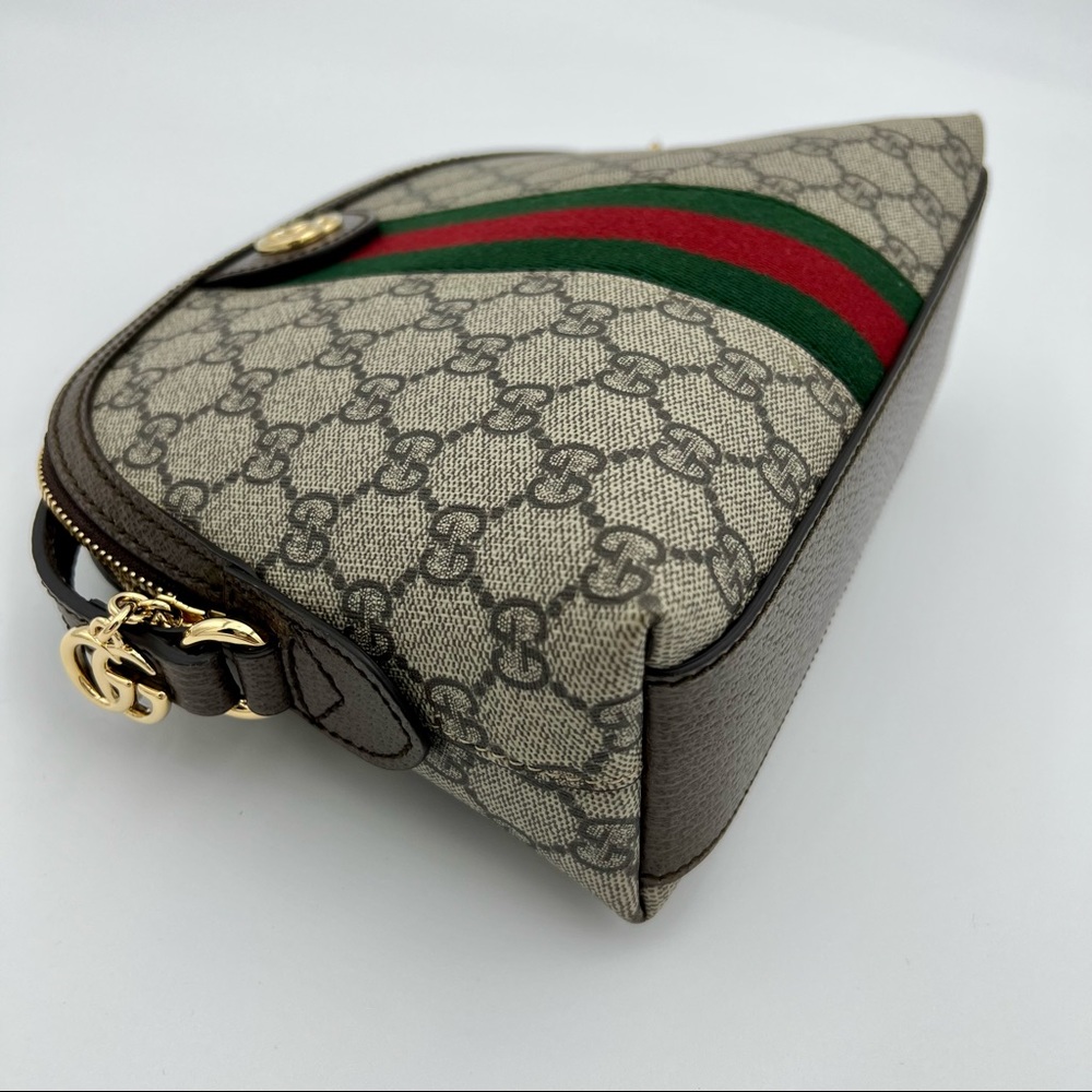 Gucci Beige GG Supreme Canvas Crossbody with Green and Red Web - Picture 7 of 15